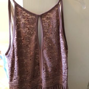 Taupe formal dress with sequin and lace